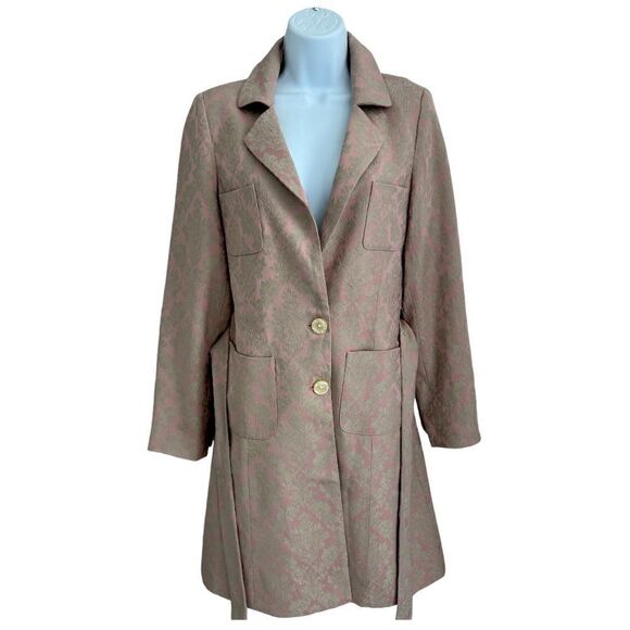 NORDSTROM VIEW SUITS Pink & Blush Brocade Floral Tapestry Coat Size 4 - Picture 1 of 11